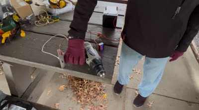Mike and Greg testing solar panel performance on a cloudy day