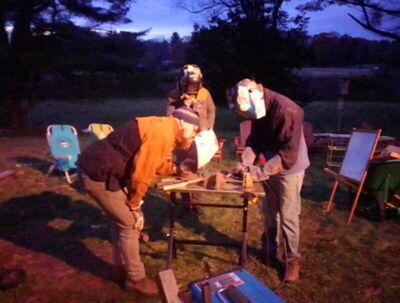 Welding at dusk